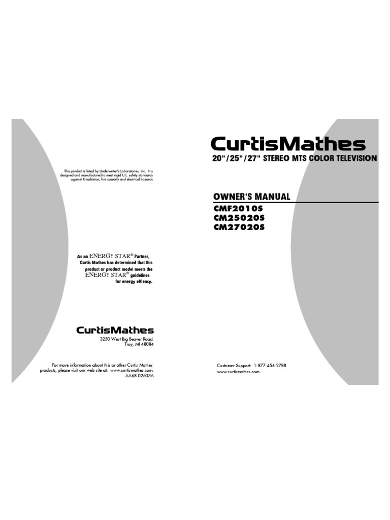 Curtis Mathes CM25020S by Samsung - Owner's Manual | Videocassette