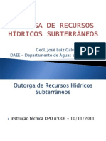 CURSO SOBRE OUTORGA DE ÁGUAS SUBTERRÂNEAS