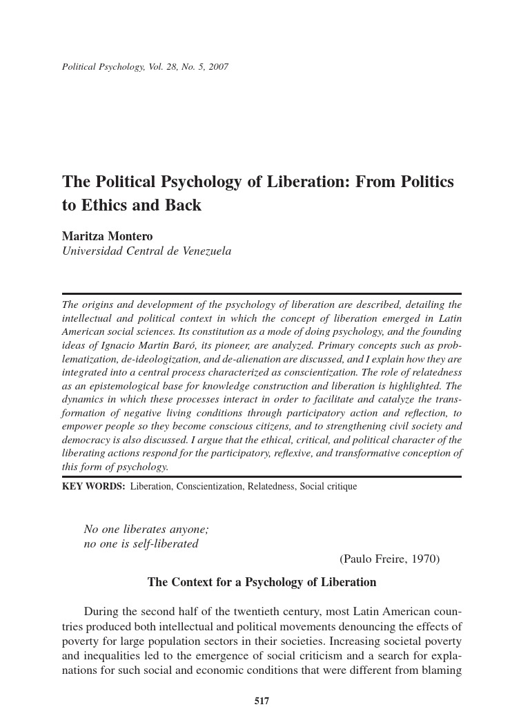 Psychology of Liberation in Latin America | PDF