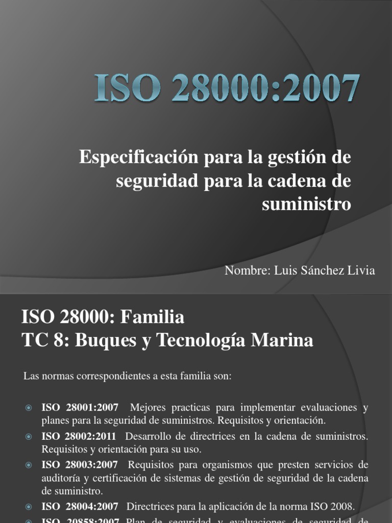 Iso 28000 | PDF | Organización internacional para la estandarización ...