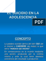 El Suicidio en La Adolescencia