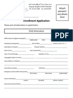 Enrollment Application: Attach Passport Size Photo Here