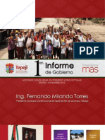 Gaceta 1er Informe de Gobierno Ing. Fernando Miranda Torres