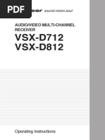 VSX-D712 VSX-D812: Audio/Video Multi-Channel Receiver