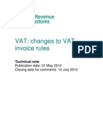 VAT: Changes To VAT Invoice Rules: Technical Note