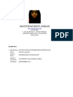 Masturah Binti Ahmad: Qualification