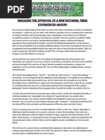 Breaking the Approval of a New Naturism, Their Experiences Around