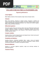 Gate Elec Syllabus-2012
