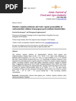 Download Moisture Sorption Isotherms and Water Vapour Permeability of Carboxymethyl Cellulose From Papaya Peel-cornflour Blended Films by rahul_aditi SN106139678 doc pdf