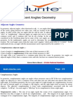 Adjacent Angles Geometry