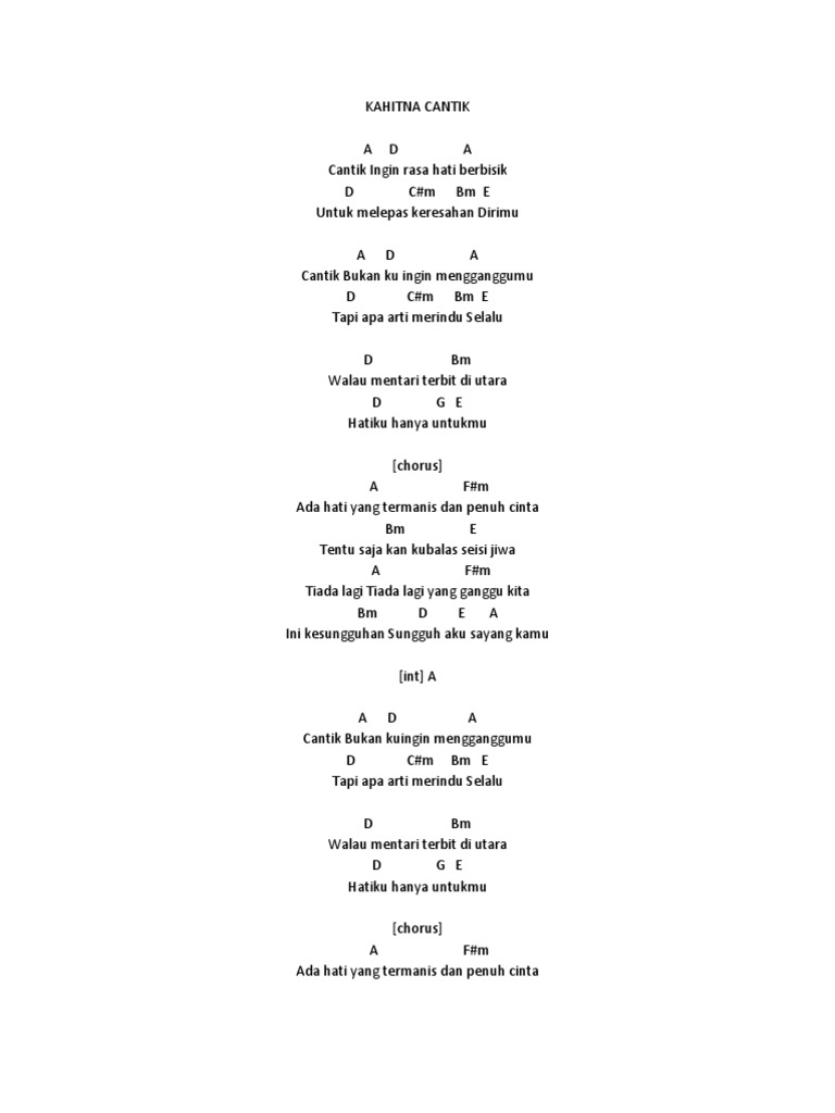 Kahitna Cantik Pdf