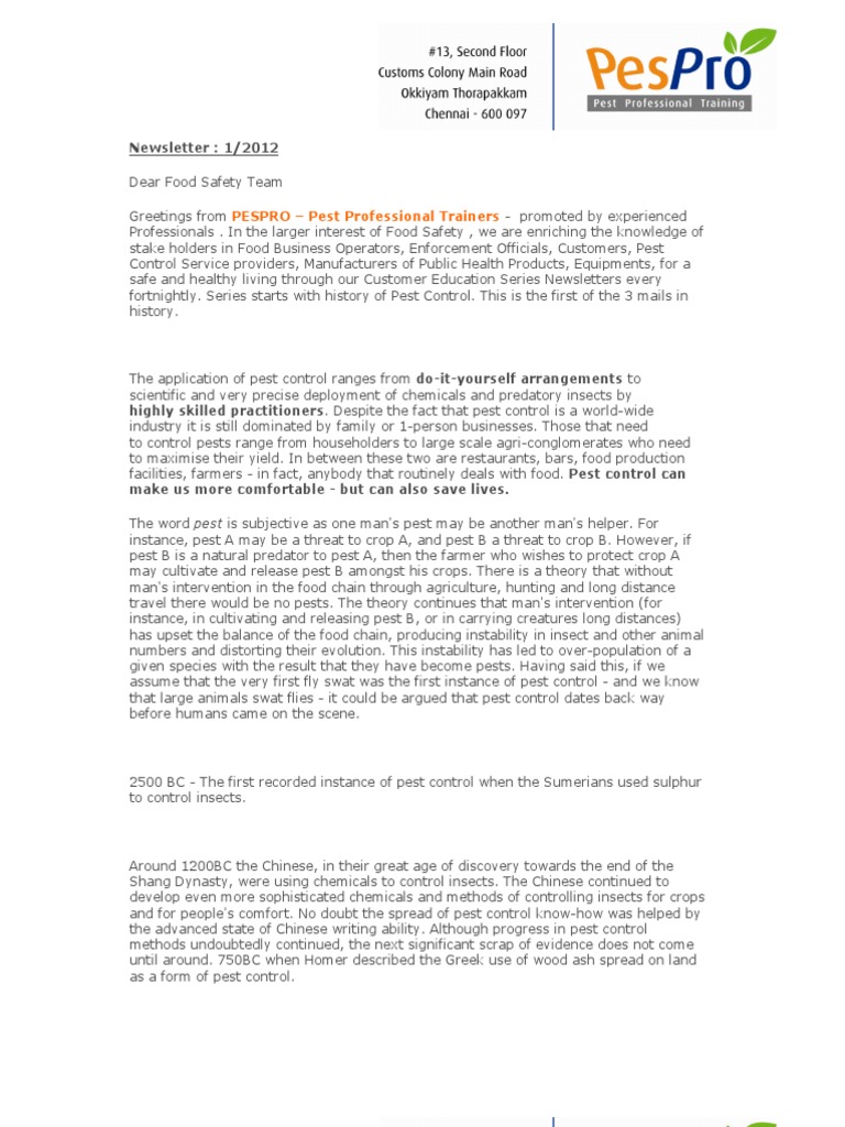 Newsletters 1 3 | PDF | Pest Control | Biological Pest Control