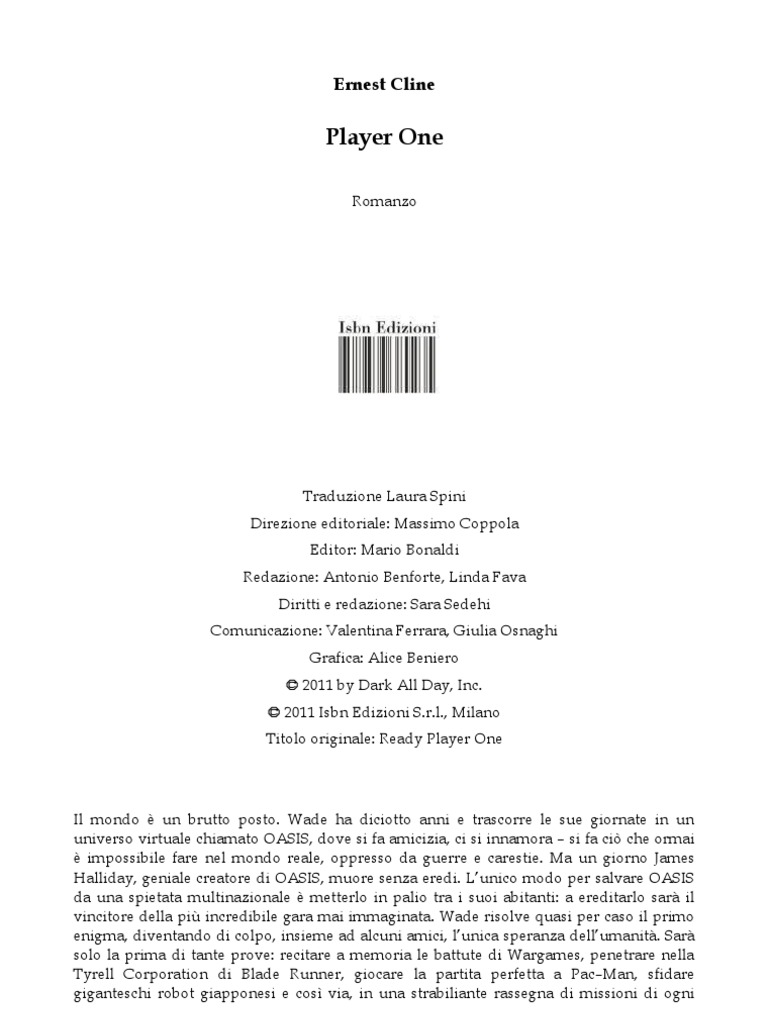 Player One - Cline Ernest | PDF, image size:768x1024