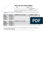 Registro de Lectura Diaria para Padres 2012-2013