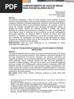 ESTUDO DO COMPORTAMENTO DE LIGAS DE NIQUEL OBTIDAS POR METALURGIA DO PÓ