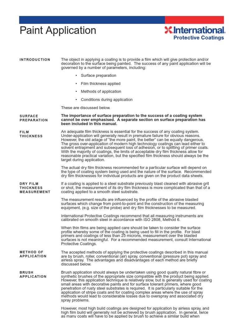 Paint Application PDF Paint Humidity