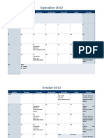 2012 Dallas Schedule