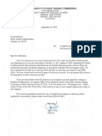 McKinley v. CFTC, Letter on MF Global Documents (Lawsuit #5)