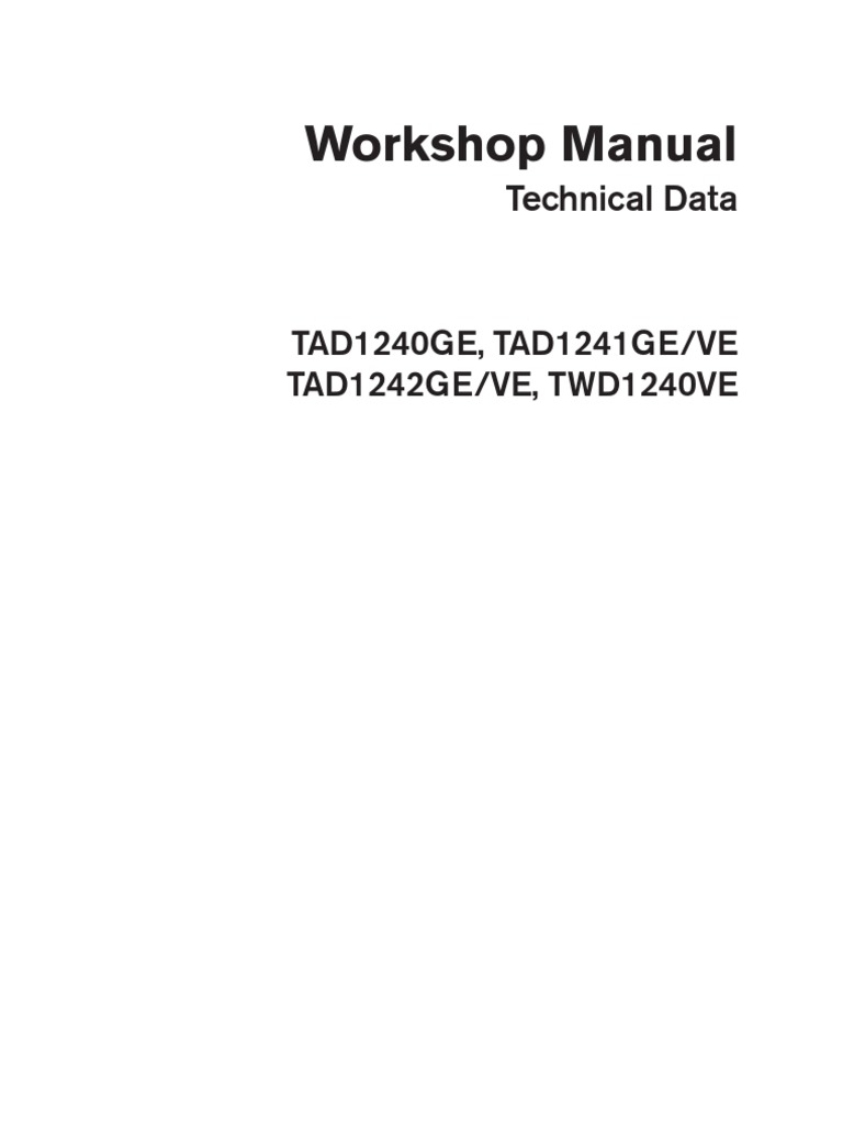 Volvo Tad 1241 Ge Workshop and Repair Manual | Engineering Tolerance |  Cylinder (Engine)