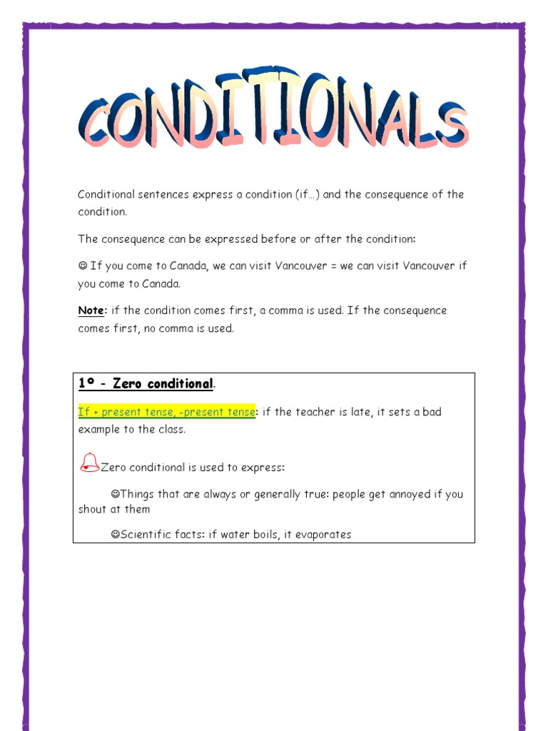 Conditional Sentences Exercises Guide | PDF | Linguistic Morphology ...