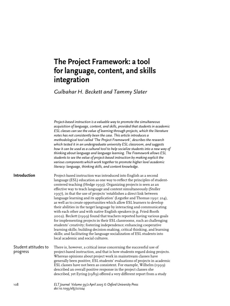 10 1 1 128 PDF English As A Second Or Foreign Language Project