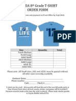 Tejeda 8th Grade T-Shirt Order Form
