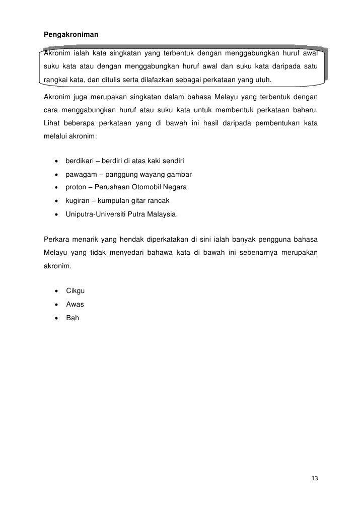 Akronim Bahasa Melayu | PDF