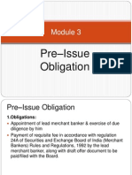 Pre Issue Management - Module 3
