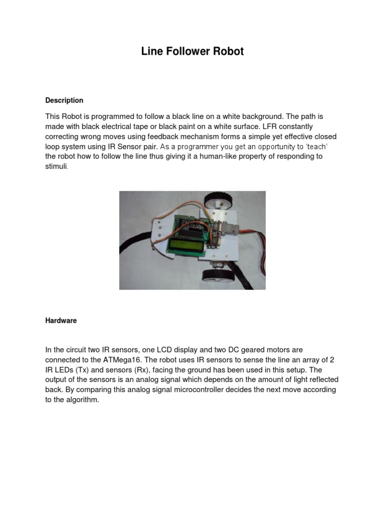 Line Follower Robot Guide | PDF | Robot | Robotics