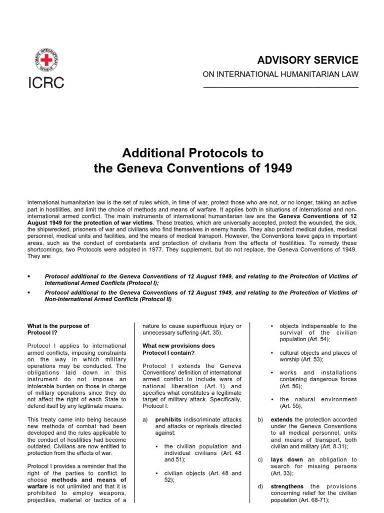 Additional Protocols to the Geneva Conventions of 1949