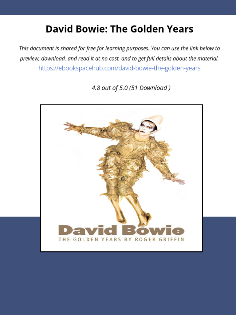 David Bowie: The Golden Years 写真集 英語版 David Bowie The Golden Years | PDF | David Bowie | Document