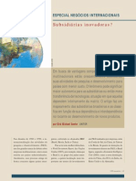 Subsidiárias Inovadoras?: Especial Negócios Internacionais