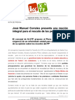 José Manuel Corrales presenta una moción integral para el rescate de las personas