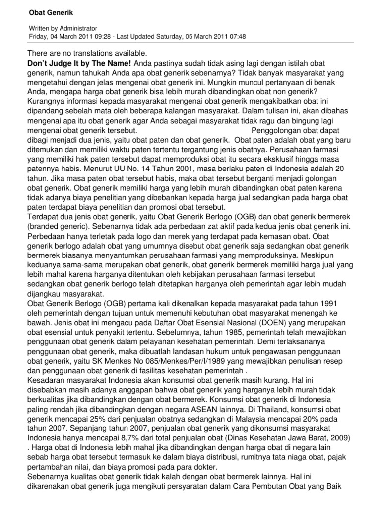 Obat Generik | PDF