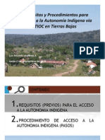 Requisitos y Procedimientos Para Acceder a La Autonomia Indigena via TIOC en Tierras Bajas de Bolivia