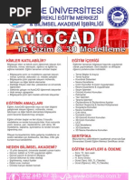 Autocad ile 2D Çizim ve 3D Modelleme Kursu İzmir