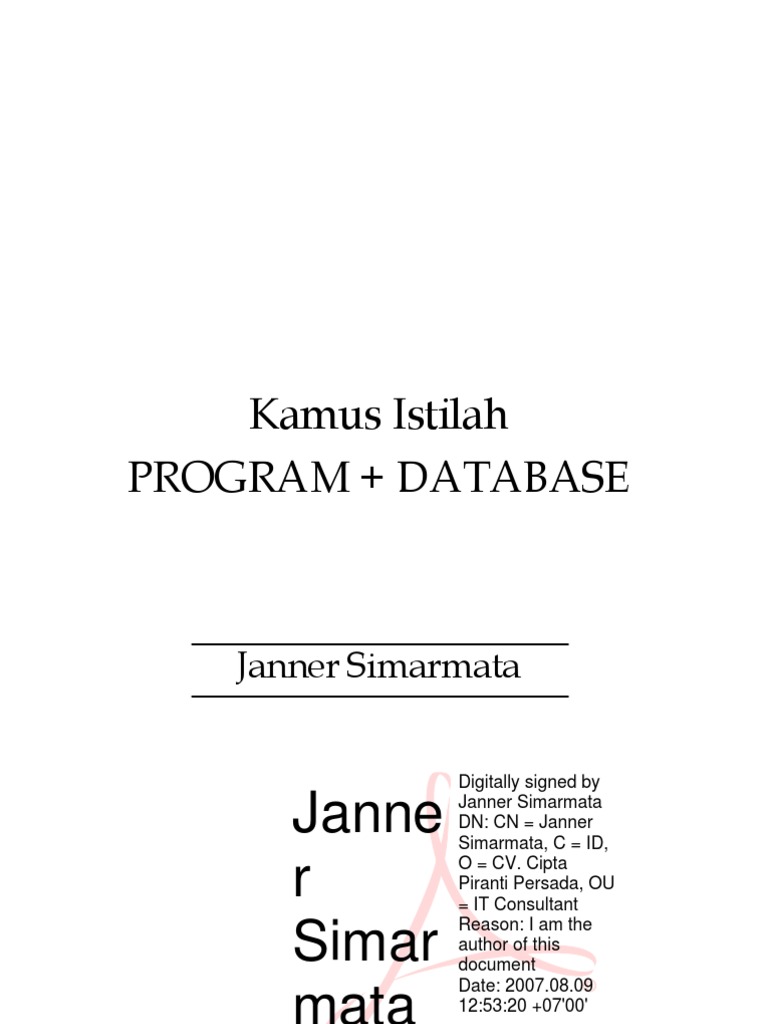 Kamus Istilah Program Database