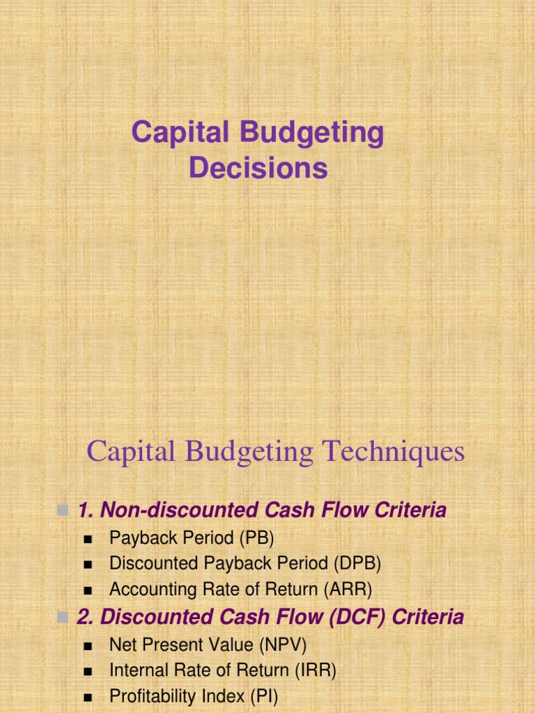 Capital Budgeting Techniques Explained | PDF | Net Present Value ...