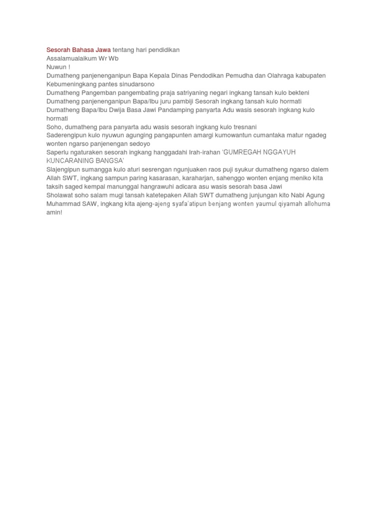 Sesorah Bahasa Jawa