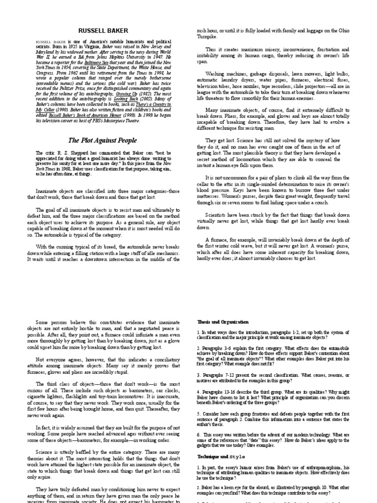russell baker essays