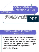 Condiciones de equilibrio y leyes de Newton