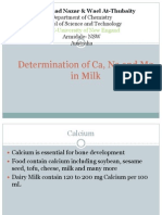 Determination of Ca, Na and MG in