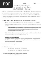 Sales Tax Worksheet