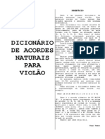 DICIONÁRIO DE ACORDES NATURAIS PARA VIOLÃO