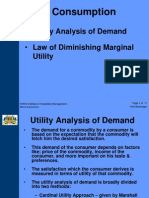 Utility Analysis of Demand - Law of Diminishing Marginal: Consumption
