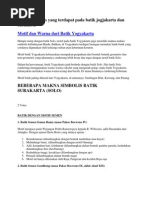 Download Makna Simbolis Yang Terdapat Pada Batik Jogjakarta Dan Surakarta by jayaputramuhammad SN106333295 doc pdf