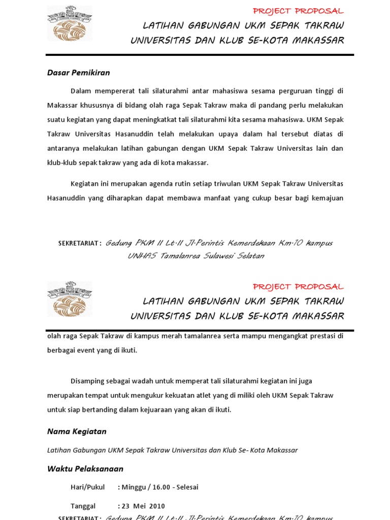 Proposal Pertandingan Persahabatan