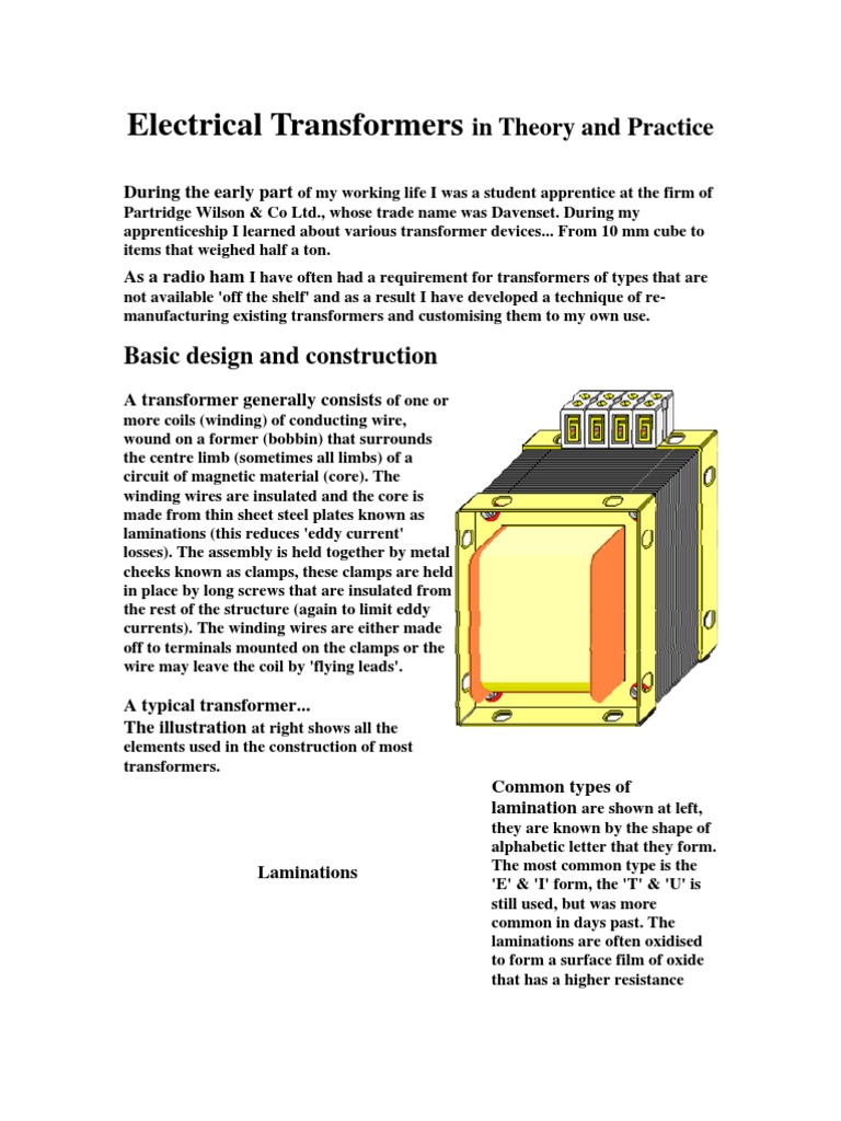 Transformer Design and Theory Guide | PDF | Transformer | Inductor