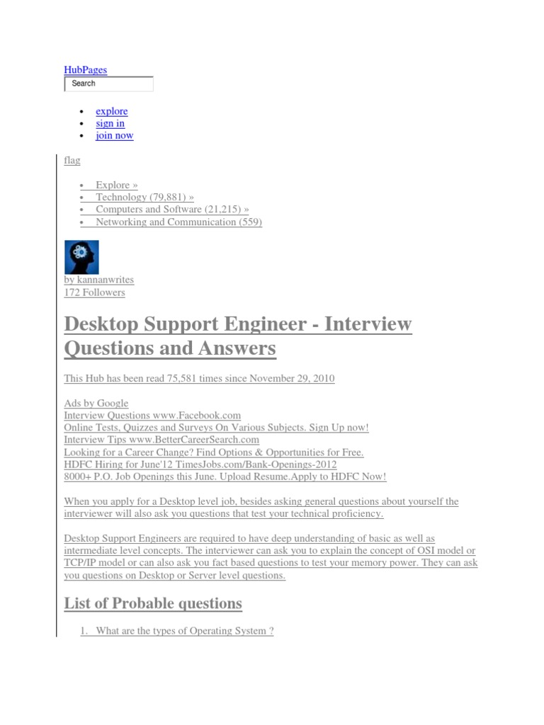 Desktop Support Engineer Material 1 | PDF | Ip Address | Domain 