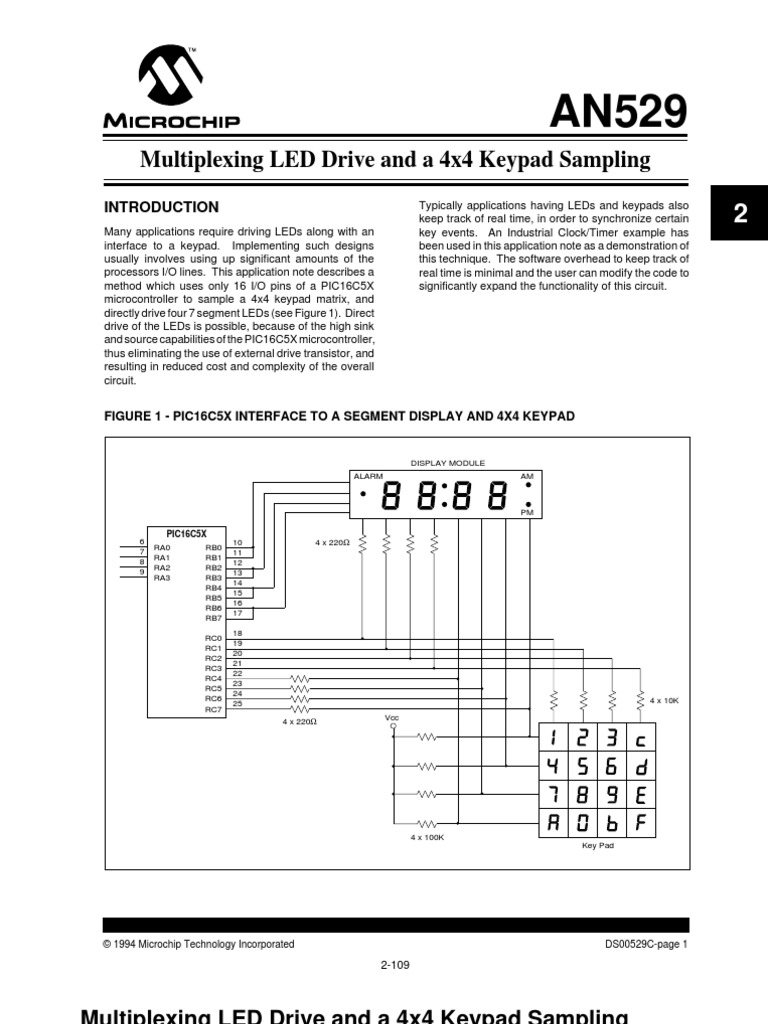 Multiplexing LED Drive and A 4x4 Keypad Sampling | PDF | Clock | Timer
